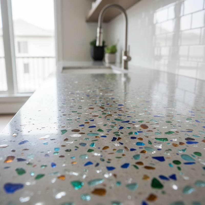 Image for Recycled Glass Concrete: Sustainable Surfaces with Sparkle