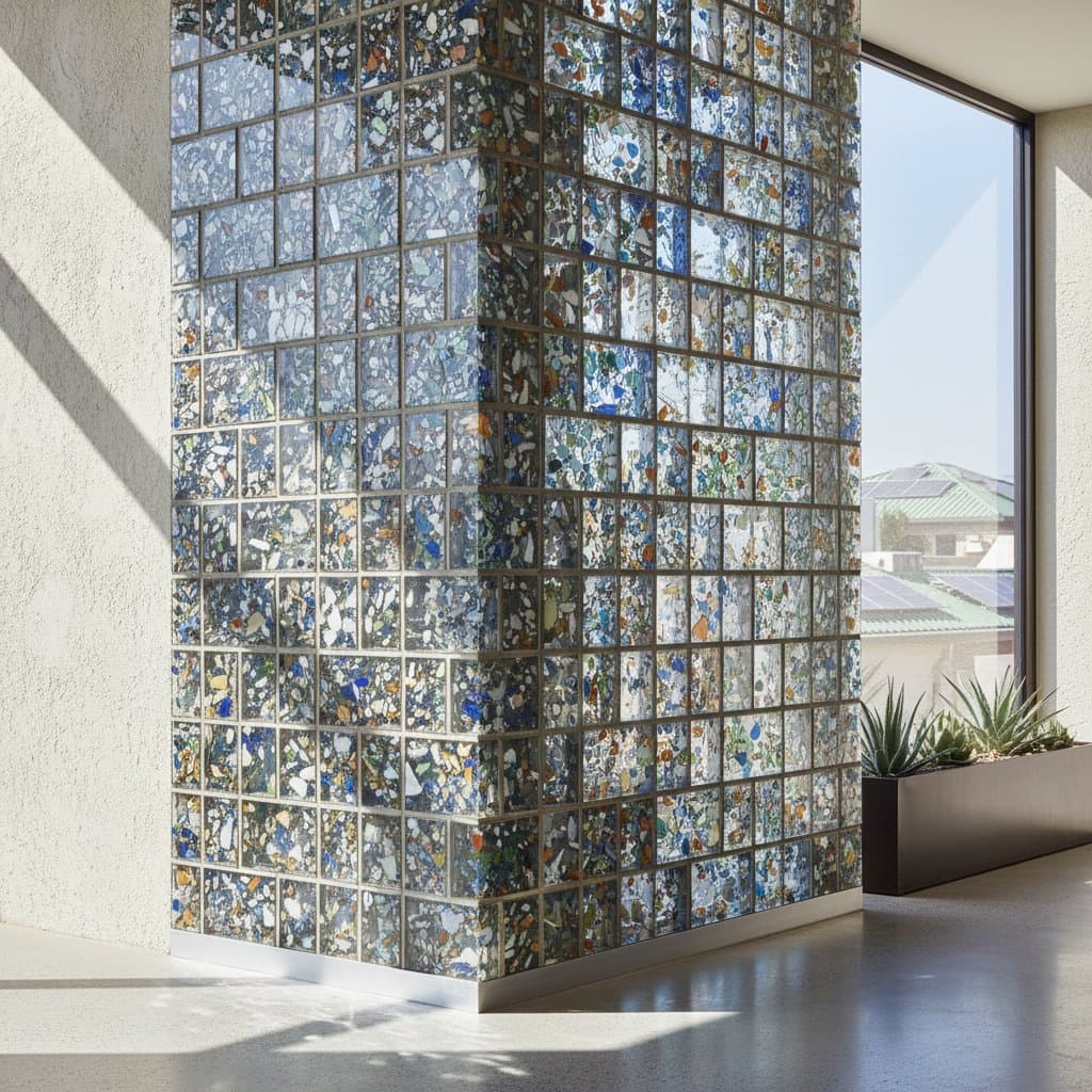 Recycled Glass Masonry Costs $25-55 Per Square Foot
