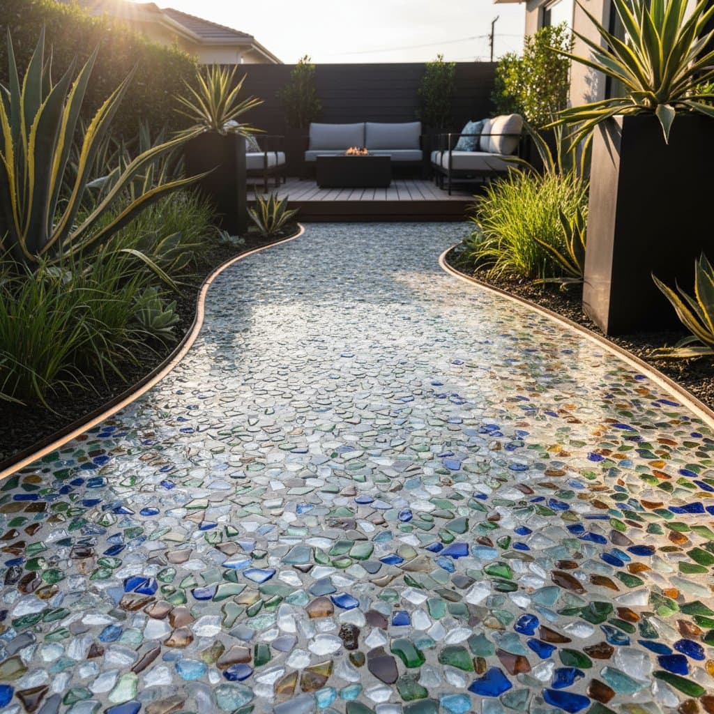 Featured image for Why Recycled Glass Pavers Dominate Modern Landscaping