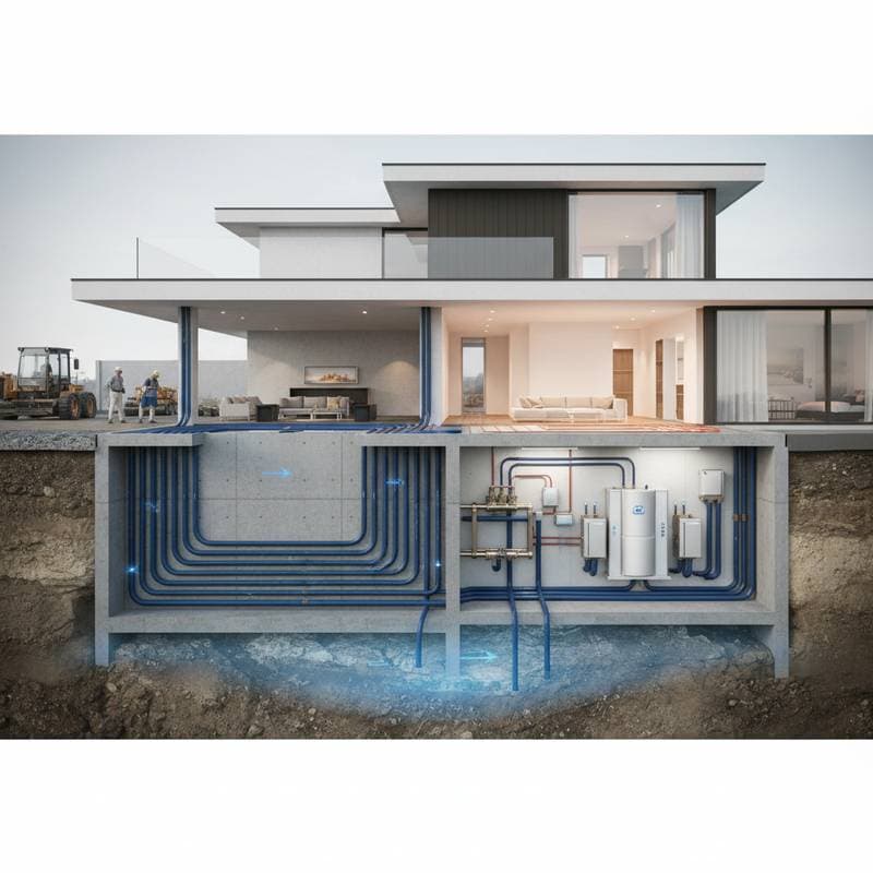 Cut HVAC Bills 60% with Foundation Geothermal Loops