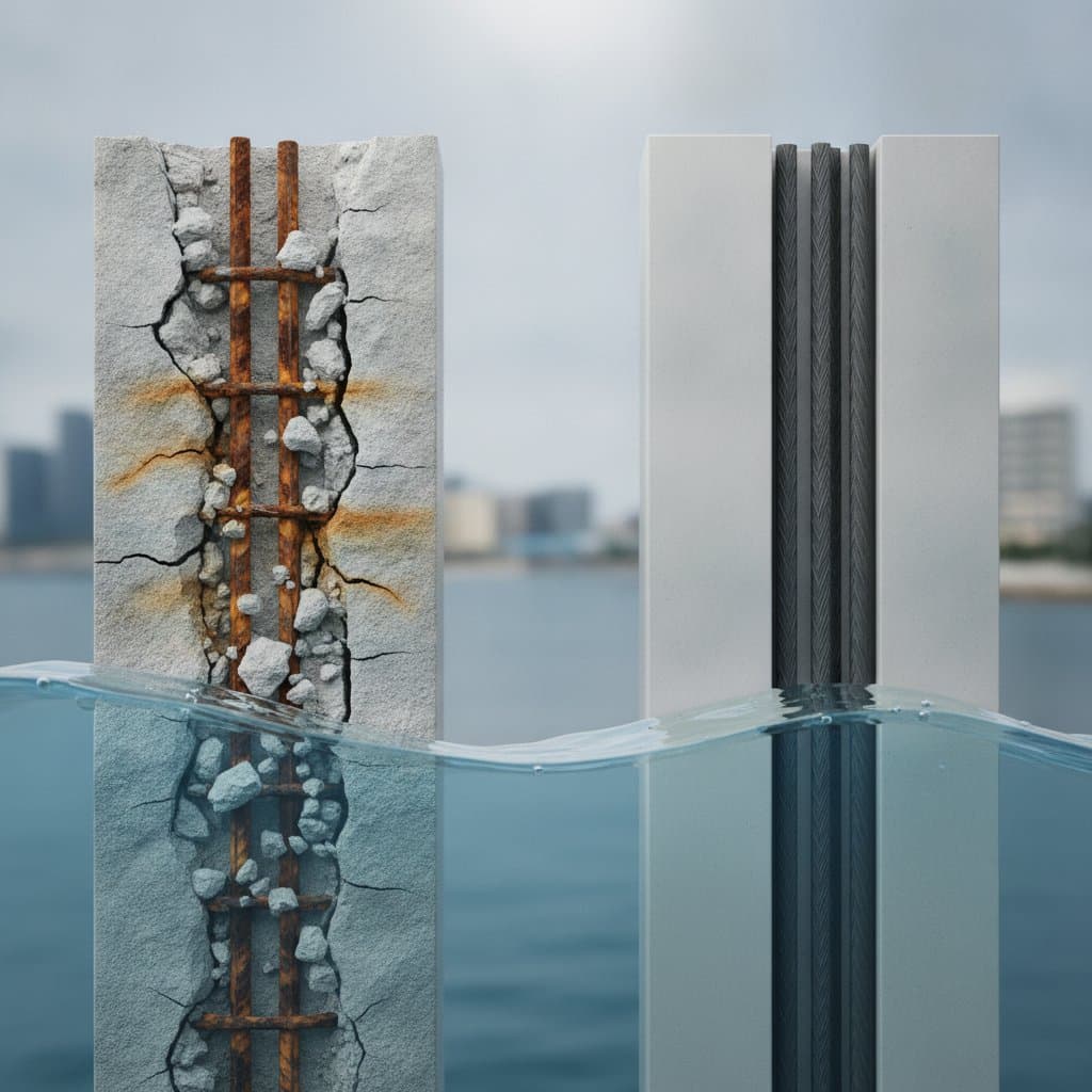 Image for Basalt Rebar Resists Saltwater Corrosion Better Than Steel