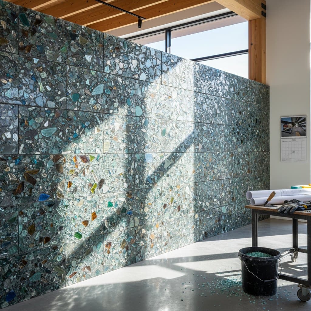Recycled Glass Masonry Cuts Waste While Adding Shimmer