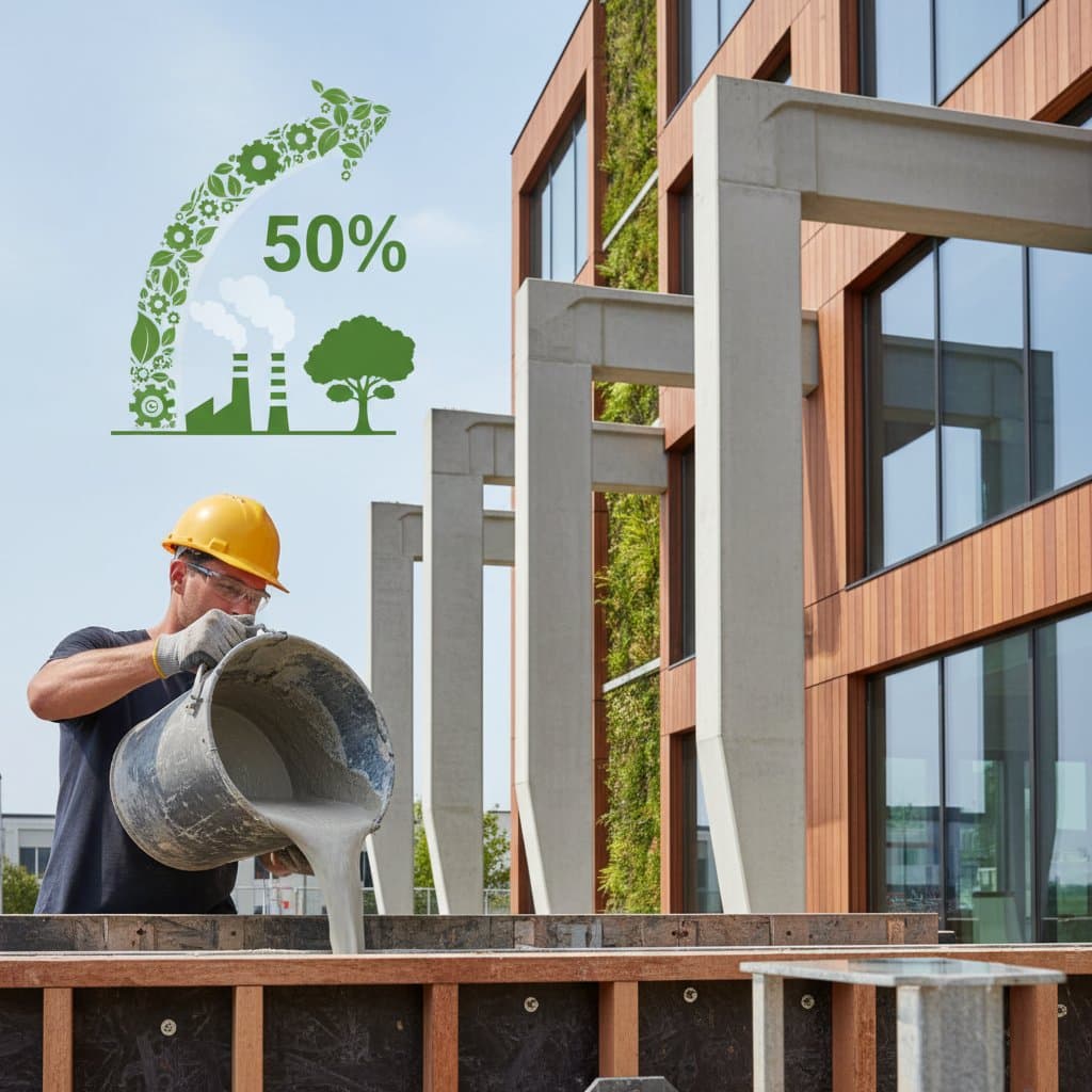 Featured image for Geopolymer Concrete Cuts Carbon Emissions in Half