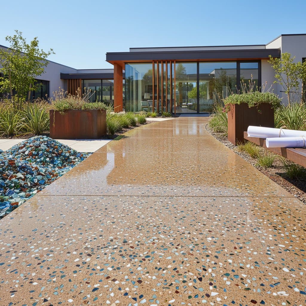 Featured image for Recycled Glass Concrete Cuts Waste and Mining Impact