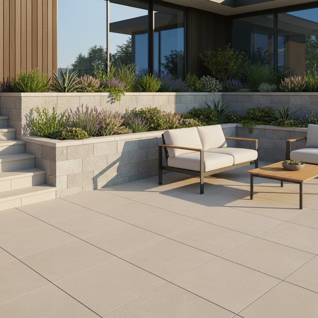 Featured image for Tiered Masonry Planters Replace Flat Patio Slabs