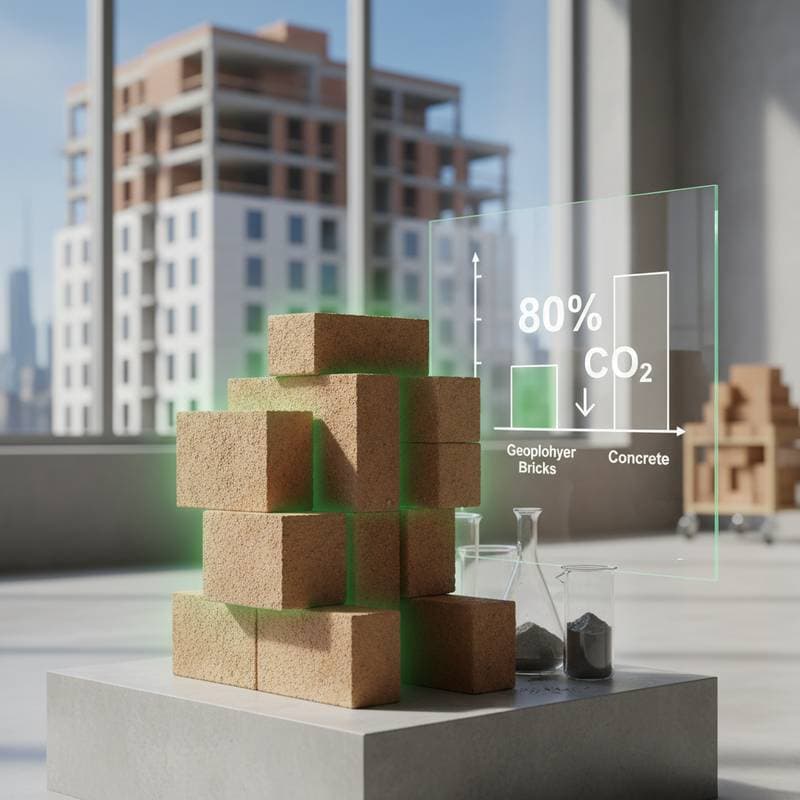 Featured image for Geopolymer Bricks Cut Emissions 80% vs Concrete