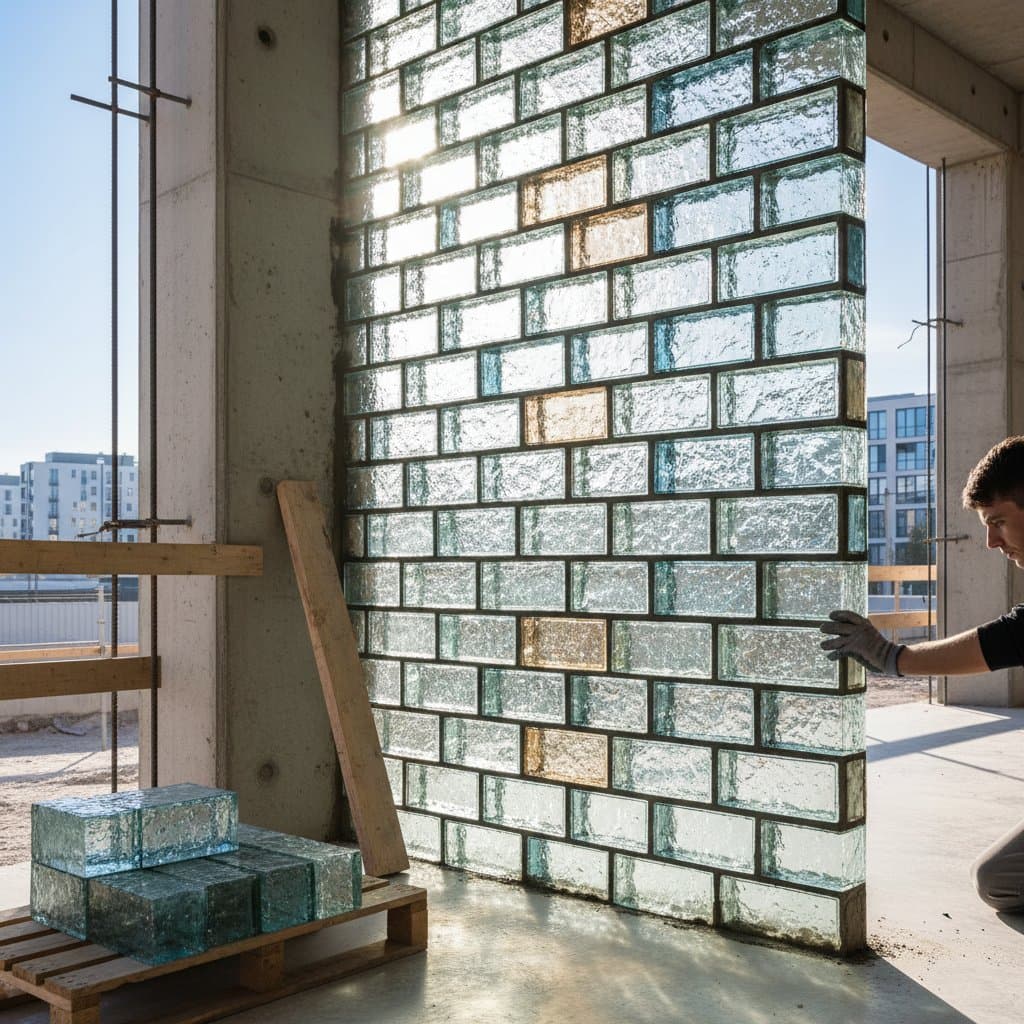 Recycled Glass Bricks Cut Waste While Matching Concrete Strength