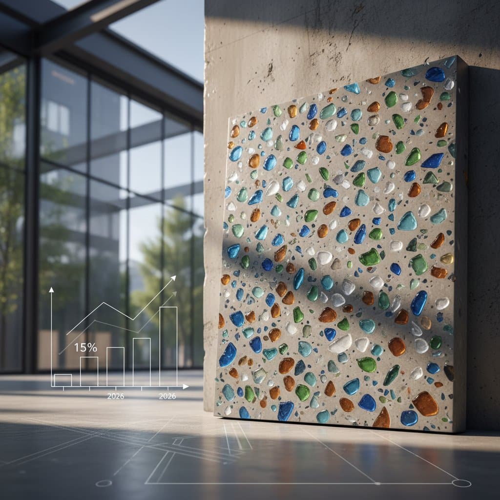 Recycled Glass Cuts Concrete Costs 15% in 2026
