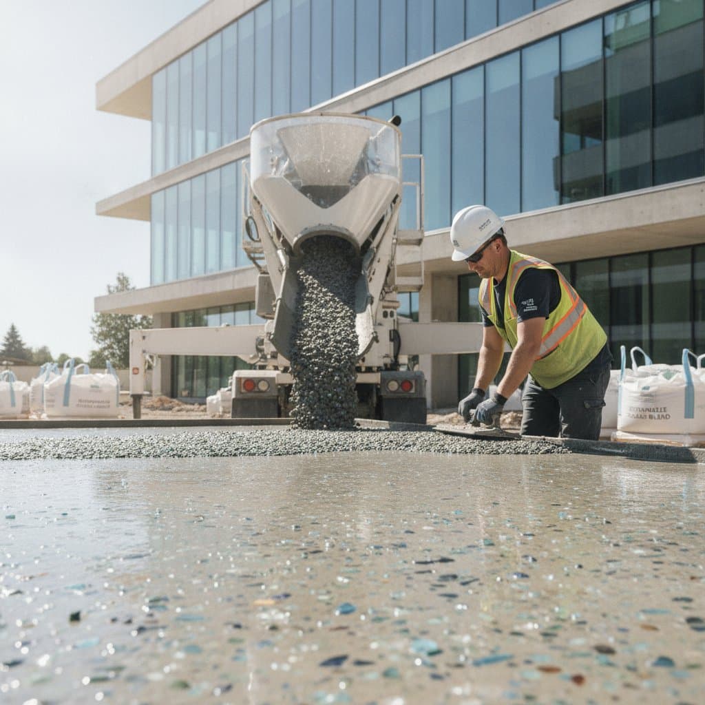 Featured image for Crushed Glass Replaces 40% of Concrete Aggregate